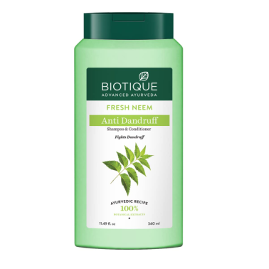 Shampooing Antipelliculaire Avec Revitalisant Biotique Fresh Neem 340 Ml