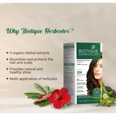 Biotique Bio Henna Color – Herbal Henna Hair Color – Dark Brown 3