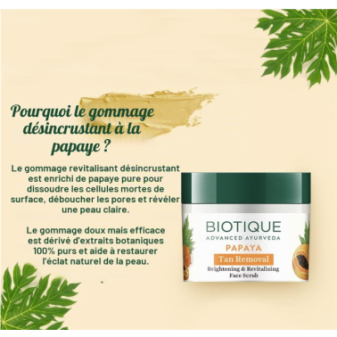 Biotique Papaya – Gommage Visage Éclat & Revitalisant 50g