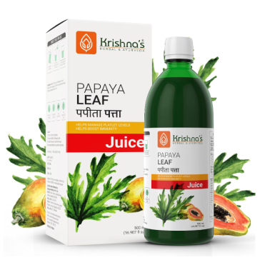 Le jus de feuilles de papaye Krishna's Herbal & Ayurveda Papaya Leaf Juice 500 ml