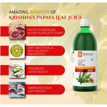 Krishna's Herbal & Ayurveda Papaya Leaf Juice 500 ml